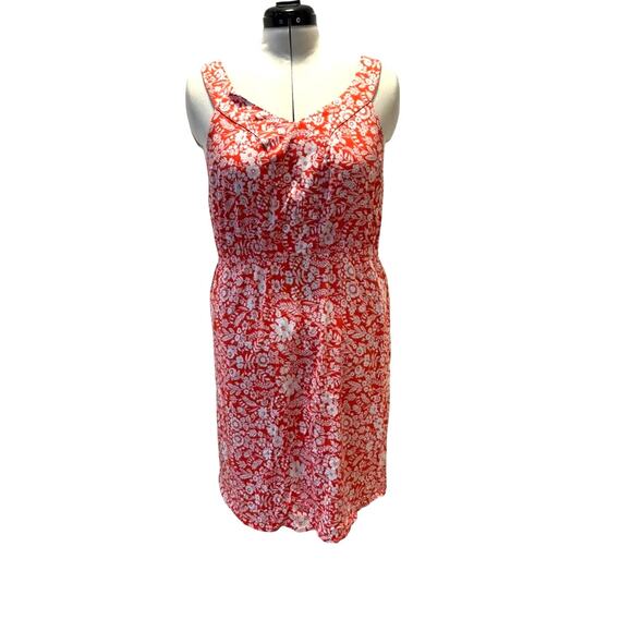 Market & Spruce Dresses & Skirts - Market & Spruce Red Floral Sleeveless Dress Size Large – Summer Casual Midi